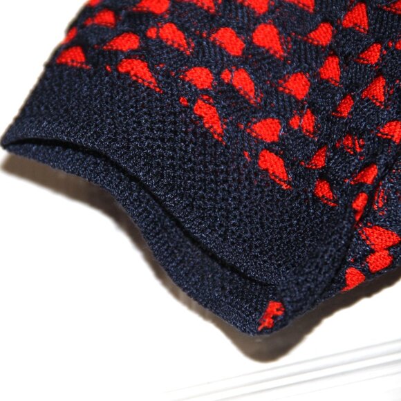 CHRISTIAN LACROIX BAZAR Red Top Blue Knit Overlay Pullover Made in France Sz M - Picture 4 of 8
